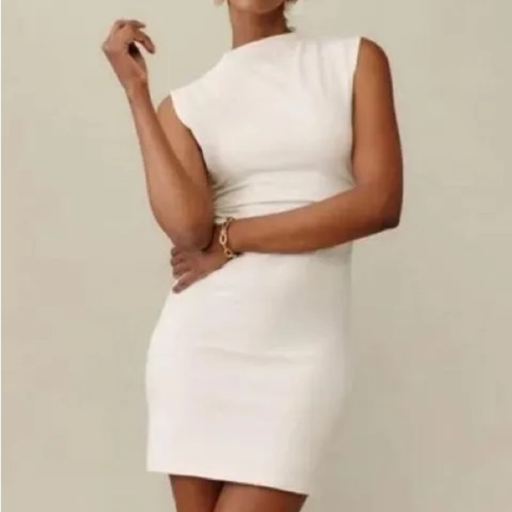 Reformation Alden Bodcon Mini Dress Ivory Cream White